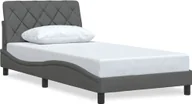 Łóżka - Rama łóżka bez materaca, ciemnoszare, 100x200 cm, obita tkaniną - miniaturka - grafika 1