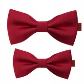 Krawaty i muchy męskie - Zestaw muszek dla taty i syna - bordowe - miniaturka - grafika 1