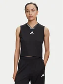 Bluzki damskie - adidas Bluzka Tiro Cut 3-Stripes Mesh JG4115 Czarny Regular Fit - miniaturka - grafika 1