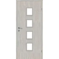 Drzwi wewnętrzne - Drzwi wewnętrzne 80P 4 / 4 pokojowe dąb srebrny lakierowane aruba prawe - miniaturka - grafika 1