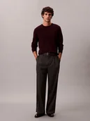 Swetry męskie - Calvin Klein Męski wełniany sweter Mężczyźni czerwony jednolity, XL - miniaturka - grafika 1