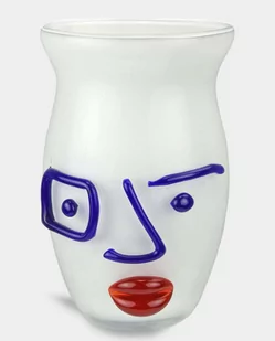 Wazon Szklany w Stylu Murano Biały - Wazony i flakony - miniaturka - grafika 1