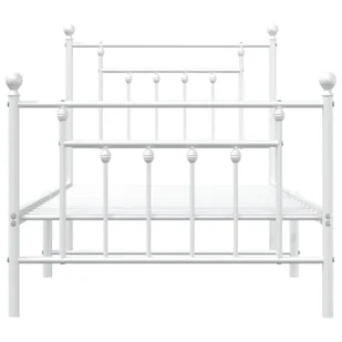 Metalowa rama łóżka z wezgłowiem i zanóżkiem, biała, 80x200 cm Lumarko! - Inne meble do sypialni - miniaturka - grafika 7