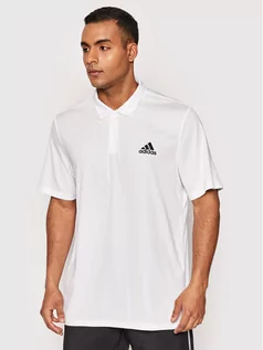 Koszulki męskie - Adidas Polo M Pl Ps GM2154 Biały Regular Fit - grafika 1