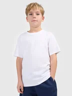 Koszulki dla chłopców - 4F T-shirt gładki chłopięcy - biały 158 (12-13 lat) - miniaturka - grafika 1