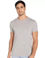 Koszulki męskie - Tommy Hilfiger Męski T-Shirt Core Stretch Slim, Szary, M - miniaturka - grafika 1