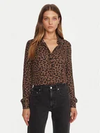 Koszule damskie - Guess Koszula W5BH73 WGLA2 Brązowy Regular Fit - miniaturka - grafika 1