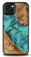 Etui i futerały do telefonów - Bewood Drewniane etui iPhone 13, Turquoise - miniaturka - grafika 1