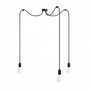 Czarna lampa pająk Loft multi metal line X3 lampa wisząca KOLOROWE KABLE - Lampy sufitowe - miniaturka - grafika 1