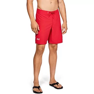 Stroje kąpielowe - Under Armour Męski kostium kąpielowy z wytłoczeniem Shore Break Boardshort Czerwony (600)/biały 38 1325890-60-38 - grafika 1