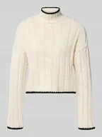 Swetry damskie - Sweter z dzianiny o kroju regular fit z golfem model ‘CHICK’ - miniaturka - grafika 1