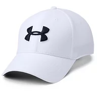 Czapki męskie - Under Armour męska oddychająca czapka z daszkiem, wygodna czapka dla mężczyzn z wbudowaną opaską przeciwpotową, męska czapka Blitzing 3.0, biały, L-XL - miniaturka - grafika 1