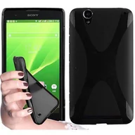Etui i futerały do telefonów - Sony Cadorabo Xperia T2 silikonowe etui od cadorabo X-Line wzór TPU etui ochronne etui do Xperia T2 pokrowiec bumper case back cover, oksydowany czarny DE-103704 - miniaturka - grafika 1
