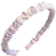 Ozdoby do włosów - Opaska do Włosów Fioletowa Wąska na Głowę Satynowa Marszczona Lekka Wygodna - miniaturka - grafika 1