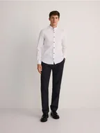 Spodnie męskie - Reserved - Bawełniane spodnie chino slim - czarny - miniaturka - grafika 1