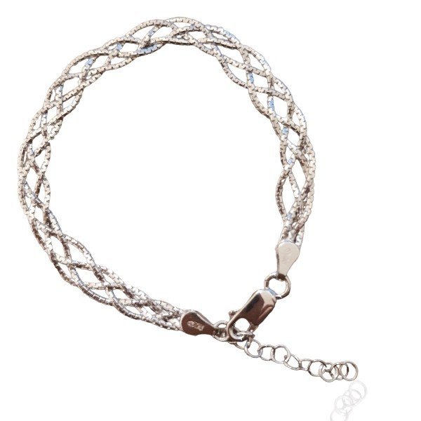 ankabizuteria.pl Bransoletka srebrna rodowana - modny warkocz