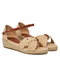 Espadryle damskie - Espadryle Tommy Hilfiger T3A7-33801-0048 S Beżowy - miniaturka - grafika 1