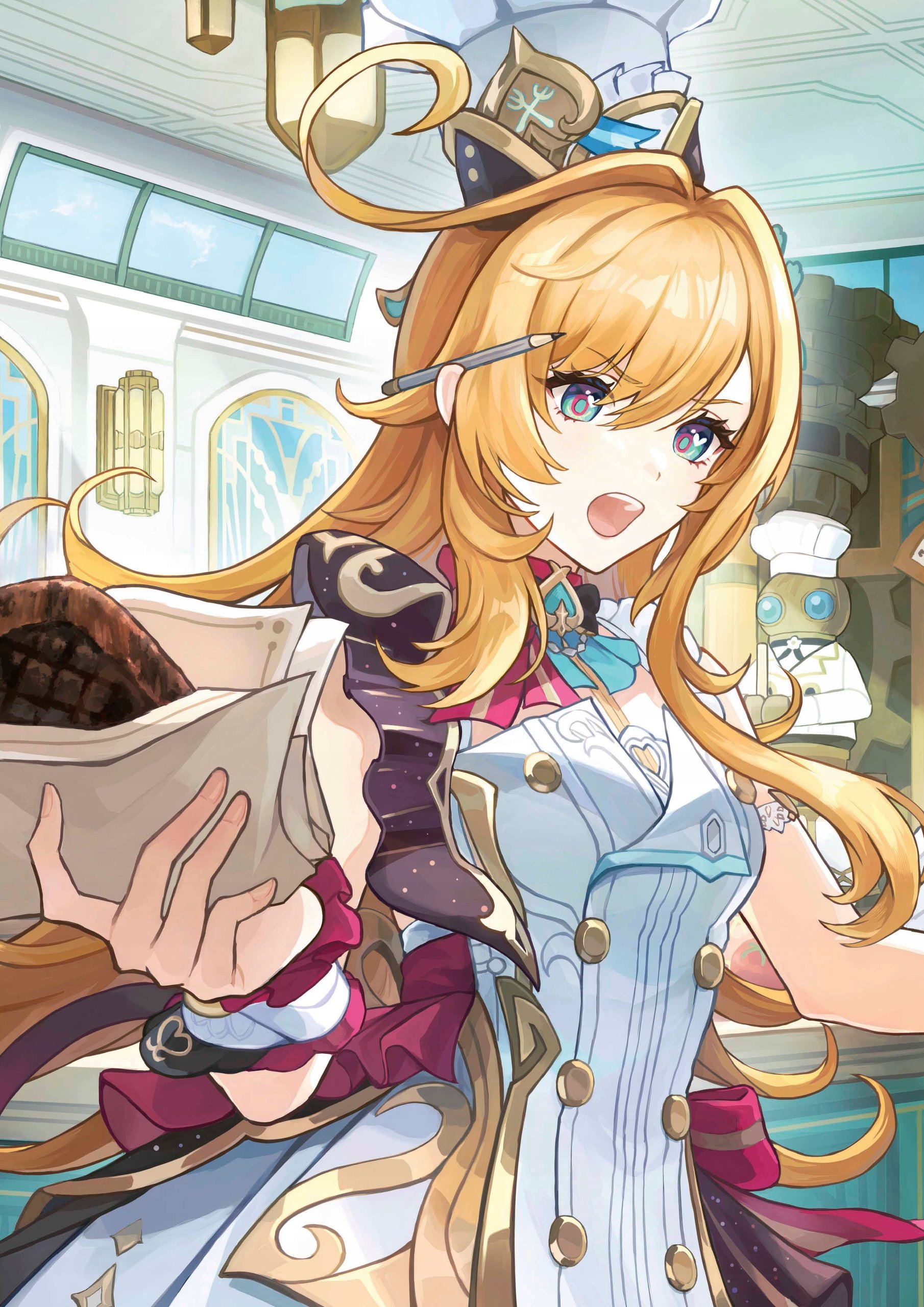 Plakat A3 Genshin Impact Anime Gra Escoffier