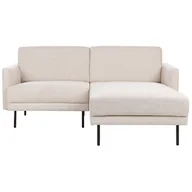 Narożniki - BELIANI Sofa lewostronna narożna poliester jasnobeżowy 192 x 155 cm narożnik rogówka czarne metalowe nóżki tapicerowana minimalistyczna nowoczesna - miniaturka - grafika 1