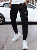 Spodnie męskie - Spodnie męskie bojówki czarne Dstreet UX4299-M - miniaturka - grafika 1