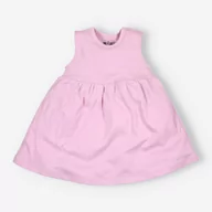 Sukienki - Różowa sukienka LENIWIEC z krótkim rękawem z bawełny organicznej-86 - miniaturka - grafika 1