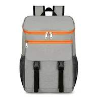 Torebki damskie - Izolowany plecak chłodzący o dużej pojemności Wodoodporna torba piknikowa Szaro-pomarańczowa - miniaturka - grafika 1