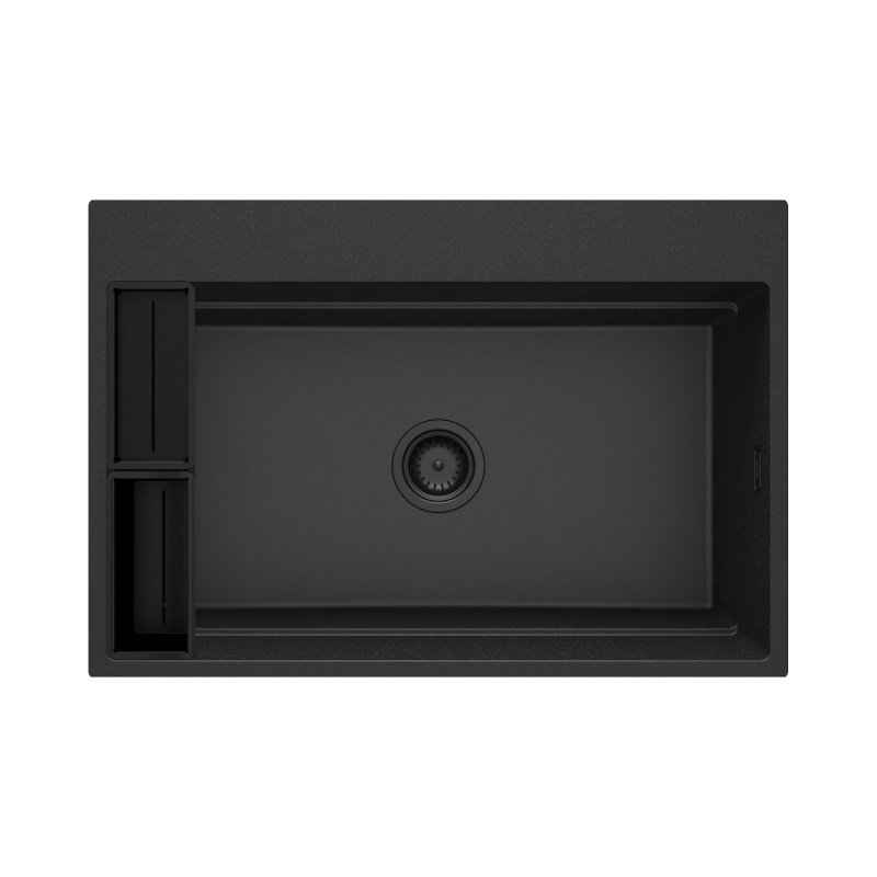 Deante Magnetic Zlewozmywak granitowy jednokomorowy 76x52 cm grafit metalik ZRM_G10B