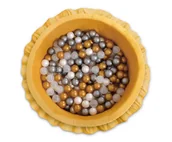 Suche baseny - Suchy basen z falbankami z piłkami 200szt. - musztardowy - miniaturka - grafika 1