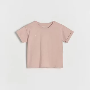 Koszulki dla dziewczynek - Reserved - T-shirt z ozdobnym haftem - Różowy - grafika 1