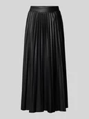 Spódnice - Długa spódnica plisowana z imitacji skóry model ‘ANINA’ - miniaturka - grafika 1