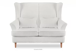 Skandynawska sofa dwuosobowa biała boucle STRALIS Konsimo - Sofy i kanapy - miniaturka - grafika 1