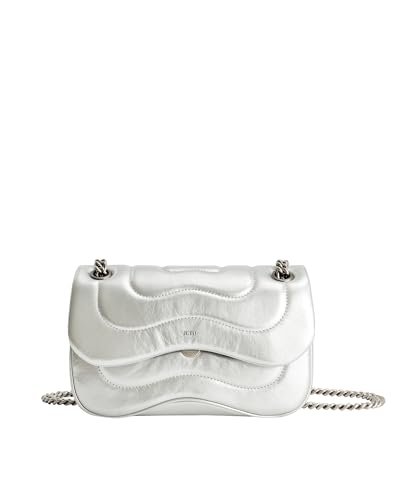 JW PEI Tina Pikowana torebka damska typu crossbody, na łańcuszku, Srebrny