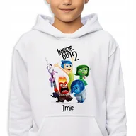 Bluzy męskie - Bluza Dziecięca z Kapturem INSIDE OUT 2 POSTACI BIAŁY *IMIĘ* Wzory 128 cm - miniaturka - grafika 1