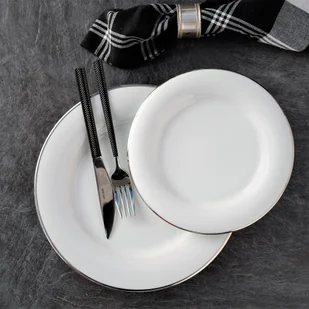 Serwis obiadowy porcelanowy Komplet talerzy na 6 osób PLUS PLATIN - Serwisy obiadowe - miniaturka - grafika 1