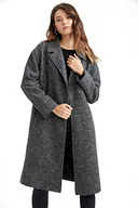 Płaszcze damskie - de facto X2185AZdamska kurtka przeciwdeszczowa – DeFacto płaszcz zimowy dla kobiet, XS, szary - miniaturka - grafika 1
