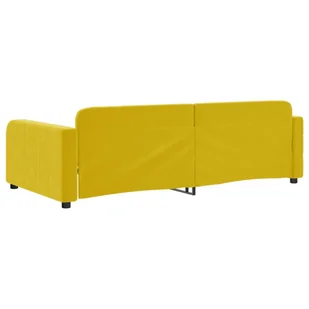 Sofa z funkcją spania, żółta, 100x200 cm, obita aksamitem Lumarko! - Łóżka - miniaturka - grafika 6