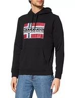 Bluzy męskie - Napapijri Męska bluza z kapturem Bench H, Black 041, S - miniaturka - grafika 1
