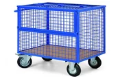 Wózki magazynowe - B2B Partner Wózek ze ścianami z drutu i pokrywką 1491 - miniaturka - grafika 1