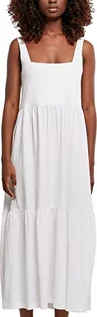 Sukienki - Urban Classics Women's Ladies 7/8 Length Valance Summer Dress sukienka, biała, XL - grafika 1