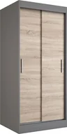 Szafy - Elior Szafa przesuwna antracyt + dąb sonoma - Corina 2X - miniaturka - grafika 1