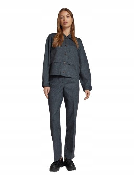 TOM TAILOR ELEGANCKIE SPODNIE CYGARETKI SZARE MELANŻ 34 JPA