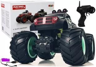 LEANToys Auto Terenowe Pick Up Ogromne Koła Bigfoot Zdalnie Sterowany 2.4G 1:18 Czarno Zielony 9030 - Modele zdalnie sterowane - miniaturka - grafika 1