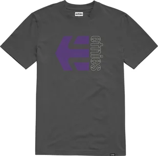 t-shirt męski ETNIES CORP COMBO TEE Dark Grey/White - Koszulki męskie - miniaturka - grafika 1