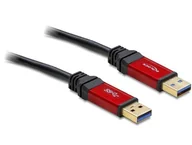 Kable USB - Delock Kabel USB Premium USB-A M/M 1m Czarno-czerwony 82744 - miniaturka - grafika 1