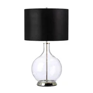 Lampy stojące - Lampa stołowa szklana chrom z czarnym abażurem Orb E27  60W Elstead - miniaturka - grafika 1
