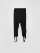 Spodnie damskie - Reserved - Legginsy z wiskozą - czarny - miniaturka - grafika 1