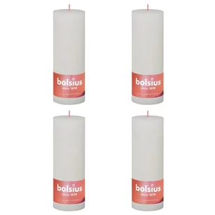 Bolsius Świece pieńkowe Shine, 4 szt., 190x68 mm, zgaszona biel - Świece - miniaturka - grafika 1