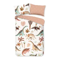 Pościel dla dzieci - Brązowo-beżowa bawełniana pościel dziecięca do łóżeczka 100x135 cm Dino – Good Morning - miniaturka - grafika 1