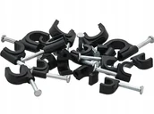 Pozostałe akcesoria sieciowe - 100 SZTUK UCHWYT NA KABEL 6 MM CZARNY OKRĄGŁY MONTAŻOWY ODPORNY Z GWOŹDZIEM - miniaturka - grafika 1