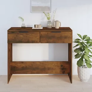 Lumarko Stolik konsolowy, przydymiony dąb, 90x36x75 cm - Konsole i sekretarzyki - miniaturka - grafika 4
